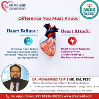 what are the difference between heart failure and heart attack